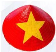 chiếc nón lá màu đỏ có ngôi sao vàng