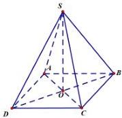 Hình chóp S.ABCD có đáy là hình vuông tâm O, SO vuông góc với mặt phẳng (ABCD)