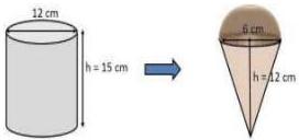 Minh họa hộp kem hình trụ và bánh ốc quế hình nón với nửa hình cầu phía trên