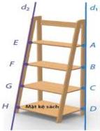 kệ sách gỗ có 4 mặt kệ với thanh gỗ đứng và thanh gỗ xiên