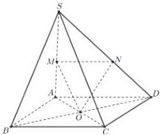 hình chóp S.ABCD có đáy ABCD là hình bình hành tâm O, M, N là trung điểm SA, SD