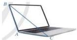 máy tính xách tay đang mở gợi nên hình ảnh của một góc nhị diện