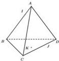 Tứ diện ABCD với các điểm I, J, K
