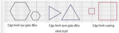 Các cặp hình lục giác đều, tam giác đều và hình vuông (Hình 9.69)