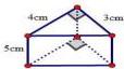 miếng gỗ dạng hình lăng trụ đứng đáy là tam giác vuông kích thước 3cm, 4cm, 5cm