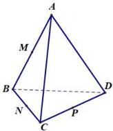 Tứ diện ABCD với các điểm M trên AB, N trên BC, P trên CD