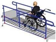 Hình minh họa lối đi dành cho xe lăn với các điểm A, B, C