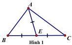 Hình 1 - tam giác ABC với điểm E trên cạnh BC