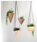 giỏ hoa gỗ mini hình chóp tam giác đều