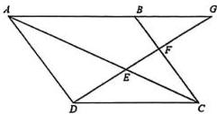hình vẽ hình bình hành ABCD với bốn điểm D, E, F, G thẳng hàng