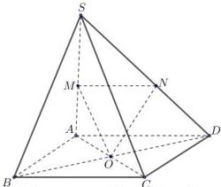 Hình chóp S.ABCD có đáy là hình bình hành tâm O, M, N lần lượt là trung điểm SA, SD