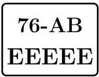 Biển số xe dạng 76-AB EEEEE