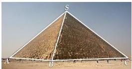Ảnh kim tự tháp với các điểm S, A, B, C và mô hình hình chóp