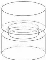 Khối trụ có rãnh xung quanh rộng 1 cm và sâu 1 cm