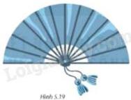 Hình 5.19 - chiếc quạt giấy khi xòe ra có dạng nửa hình tròn