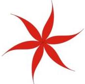 Logo bông hoa 6 cánh màu đỏ