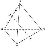 Tứ diện ABCD với M là trung điểm AB, N là trung điểm CD