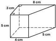 hình lăng trụ đứng tứ giác có đáy là hình thang vuông với các kích thước 3 cm, 4 cm, 5 cm, 5 cm và chiều dài 8 cm