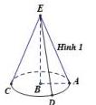 Hình 1 - Hình nón với đỉnh E và đáy tâm B