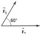 Hai lực $\overrightarrow{F_1}$ và $\overrightarrow{F_2}$ hợp với nhau góc $60^\circ$