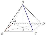 Hình chóp tứ giác đều S.ABCD có đáy hình vuông ABCD cạnh 6 m, tâm O, chiều cao SO = 4 m và đoạn vuông góc chung của AB và SC