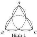 Hình 1: Tam giác đều ABC với ba nửa đường tròn đường kính AB, BC, AC