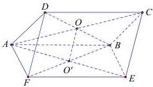 Hình vẽ hai hình bình hành ABCD và ABEF không đồng phẳng với tâm O và O'