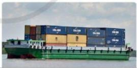 sà lan chở các container trên sông