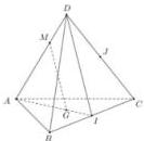 Hình tứ diện ABCD với các điểm M, J, G, I