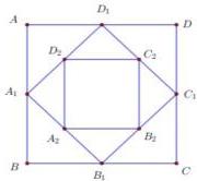 Hình vuông ABCD và các hình vuông liên tiếp A1B1C1D1, A2B2C2D2
