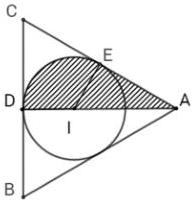 Miền $(R)$ phần gạch chéo giới hạn bởi cạnh $AC$, đường cao $AD$ và cung nhỏ $\widehat{DE}$ của đường tròn nội tiếp tam giác đều $ABC$