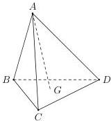 tứ diện ABCD với điểm G là trọng tâm tam giác BCD
