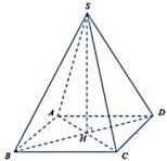 hình chóp tứ giác đều S.ABCD có SH = 5cm, BC = 3cm