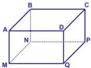 Hình hộp chữ nhật ABCD.MNPQ với đáy trên ABCD và đáy dưới MNPQ