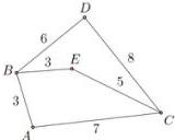 Sơ đồ mạng lưới giao thông với các điểm nút A, B, C, D, E