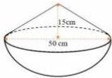 Mô hình thúng gạo gồm nửa hình cầu đường kính 50cm và hình nón cao 15cm