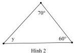 Hình 2 - Tam giác có góc 70° và 60° và góc y