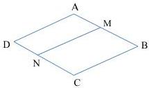 Hình thoi ABCD với đoạn thẳng MN chia hình thoi thành hai hình bình hành AMND và MBCN