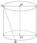 Hình trụ $(T)$ với hai đáy $(O)$ và $(O')$ và đoạn thẳng $AB$