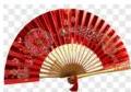 Chiếc quạt vải hoa dạng nửa đường tròn