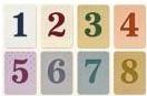 8 thẻ số từ 1 đến 8
