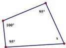 tứ giác với các góc $100^{\circ}$, $95^{\circ}$, $95^{\circ}$ và $x$
