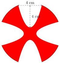 hình logo tô màu đỏ với phần khuyết ở trên có chiều ngang 4 cm và chiều sâu 4 cm