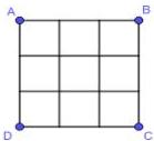 Bảng 3x3 với các đỉnh A, B, C, D