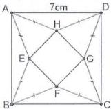 Hình vuông $ABCD$ cạnh $7\text{cm}$ và hình chóp tứ giác đều $S.EFGH$