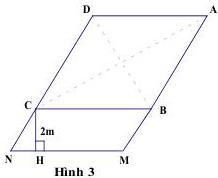 Hình 3 - Khu vườn hình thoi ABCD và phần đất mở rộng BMNC