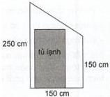 Mặt cắt hình thang vuông và vị trí kê tủ lạnh