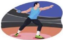 Vận động viên đang thực hiện cú ném đĩa