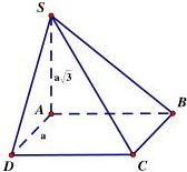 Hình chóp S.ABCD có đáy ABCD là hình thoi cạnh a, SA vuông góc với mặt phẳng (ABCD), SA = a√3