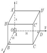 Hình hộp chữ nhật ABCD.A'B'C'D' trong hệ trục tọa độ Oxyz